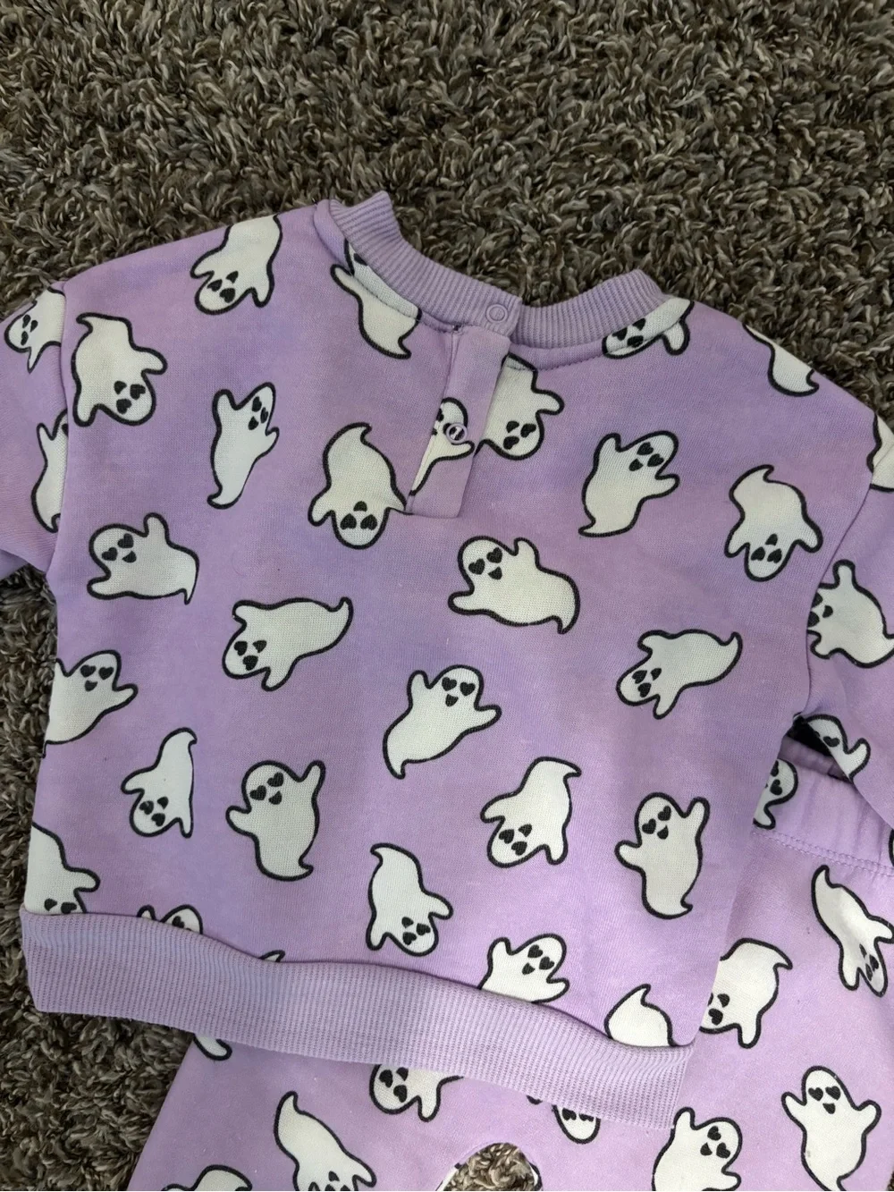 Baby Girl Ghost/Halloween Print Sweat Set, Lavender, 6-9 Months